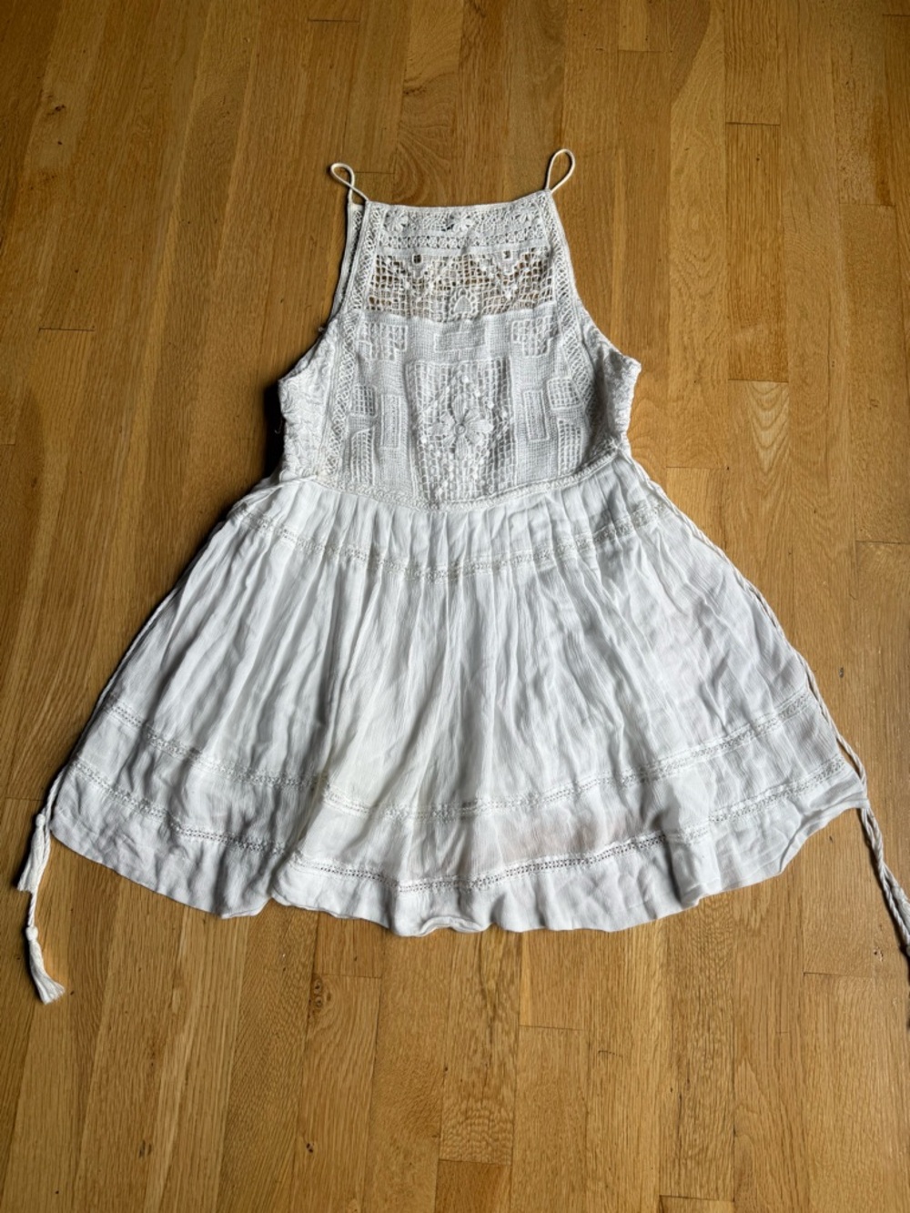 Free People White Crochet Bodice Sundress